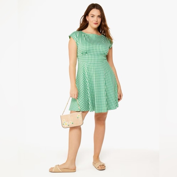 KATE SPADE -Jazzy Gingham Ponte Fiorella Dress - Picture 1 of 9